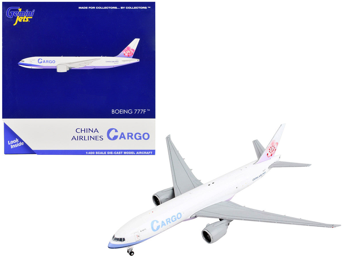 Boeing 777F Commercial Aircraft "China Airlines Cargo" White with Purple Stripes and Tail 1/400 Diecast Model Airplane by GeminiJets LuxuryLifeWay Online Store