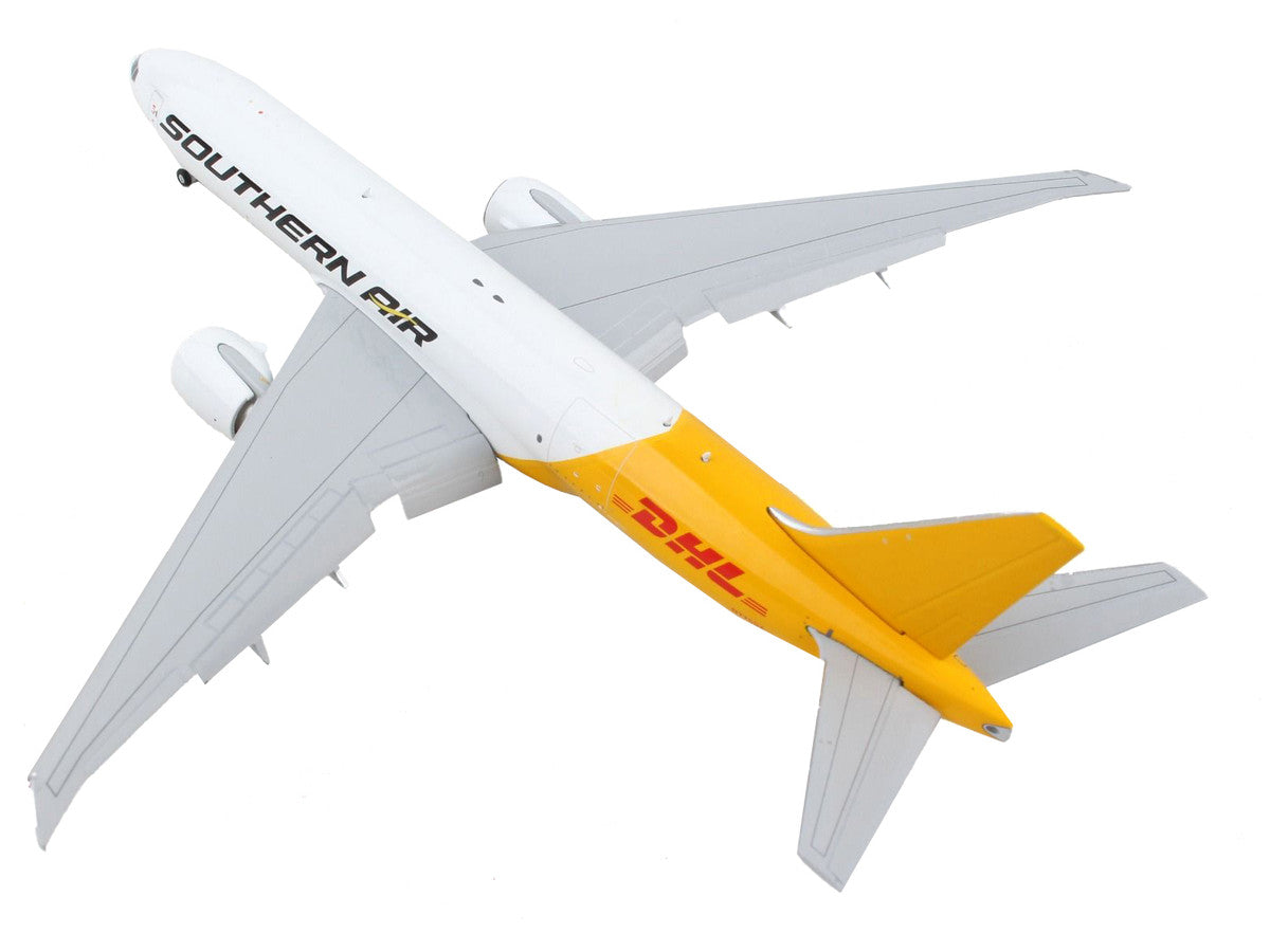 Boeing 777F Commercial Aircraft with Flaps Down "Southern Air - DHL" White and Yellow 1/400 Diecast Model Airplane by GeminiJets LuxuryLifeWay Online Store