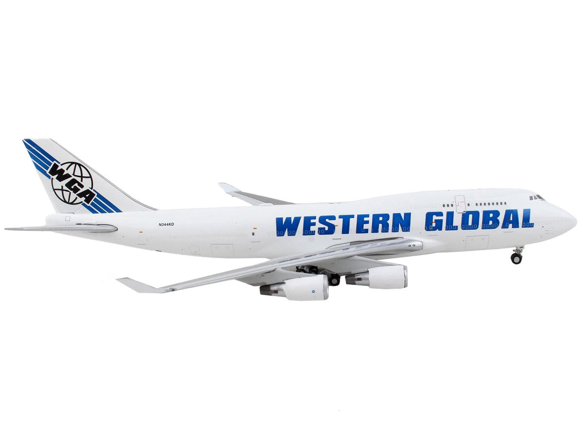 Boeing 747-400F Commercial Aircraft "Western Global" White with Blue Tail Stripes 1/400 Diecast Model Airplane by GeminiJets LuxuryLifeWay Online Store