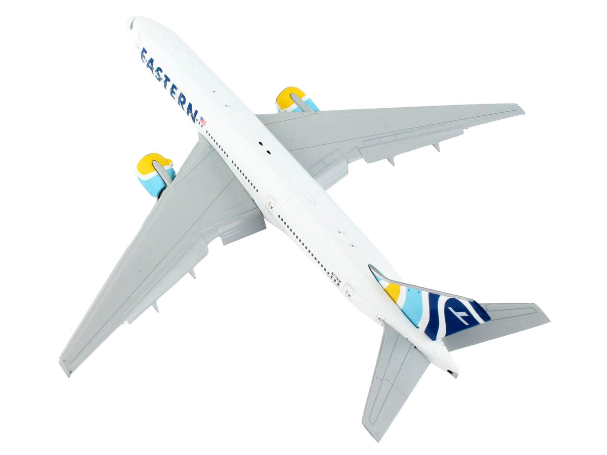 Boeing 777-200ER Commercial Aircraft with Flaps Down "Eastern Air Lines" White with Striped Tail 1/400 Diecast Model Airplane by GeminiJets LuxuryLifeWay Online Store