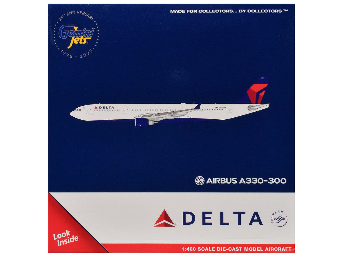 Airbus A330-300 Commercial Aircraft "Delta Air Lines" (N829NW) White with Blue and Red Tail 1/400 Diecast Model Airplane by GeminiJets LuxuryLifeWay Online Store