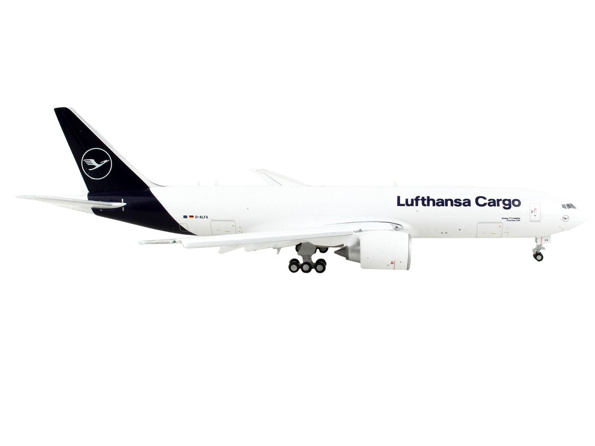 Boeing 777F Commercial Aircraft with Flaps Down "Lufthansa Cargo" White with Dark Blue Tail 1/400 Diecast Model Airplane by GeminiJets LuxuryLifeWay Online Store