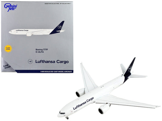 Boeing 777F Commercial Aircraft with Flaps Down "Lufthansa Cargo" White with Dark Blue Tail 1/400 Diecast Model Airplane by GeminiJets LuxuryLifeWay Online Store