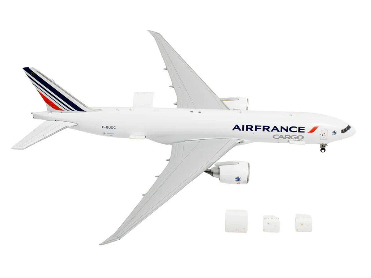 Boeing 777F Commercial Aircraft "Air France Cargo" (F-GUOC) White with Red and Blue Striped Tail "Interactive Series" 1/400 Diecast Model Airplane by GeminiJets LuxuryLifeWay Online Store