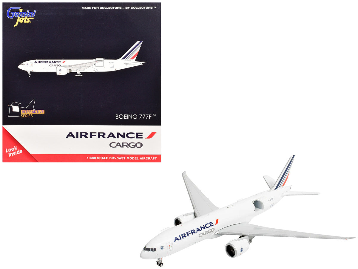 Boeing 777F Commercial Aircraft "Air France Cargo" (F-GUOC) White with Red and Blue Striped Tail "Interactive Series" 1/400 Diecast Model Airplane by GeminiJets LuxuryLifeWay Online Store