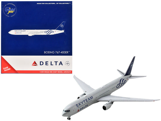 Boeing 767-400ER Commercial Aircraft "Delta Air Lines Skyteam" (N844MH) Gray Metallic with Blue Tail 1/400 Diecast Model Airplane by GeminiJets LuxuryLifeWay Online Store