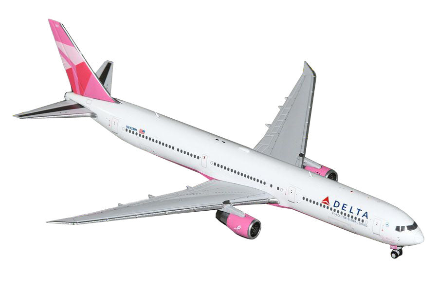 Boeing 767-400ER Commercial Aircraft "Delta Air Lines - Breast Cancer Research Foundation" (N845MH) White with Pink Tail 1/400 Diecast Model Airplane by GeminiJets LuxuryLifeWay Online Store