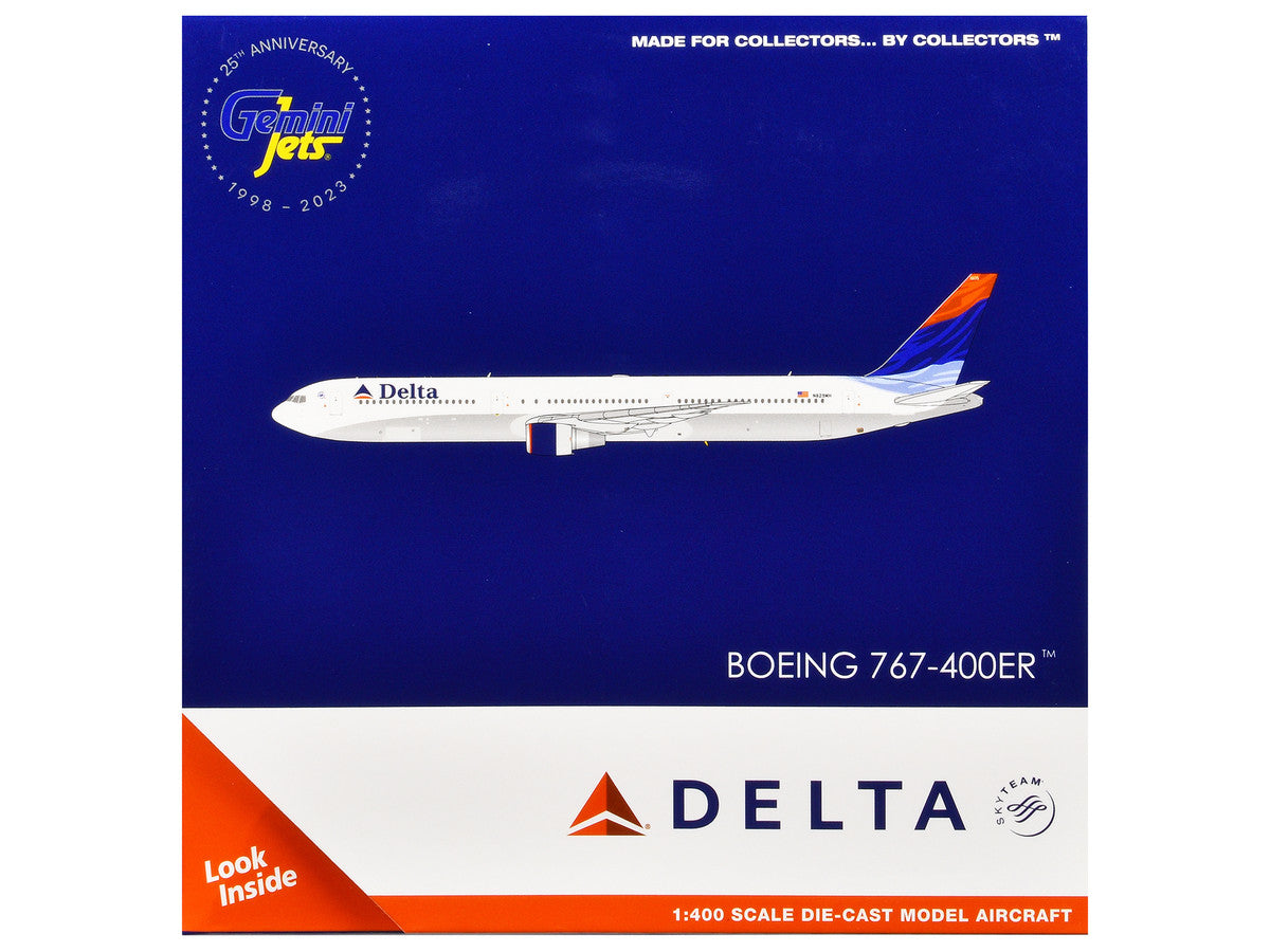 Boeing 767-400ER Commercial Aircraft "Delta Air Lines" (N829MH) White with Red and Blue Tail 1/400 Diecast Model Airplane by GeminiJets LuxuryLifeWay Online Store
