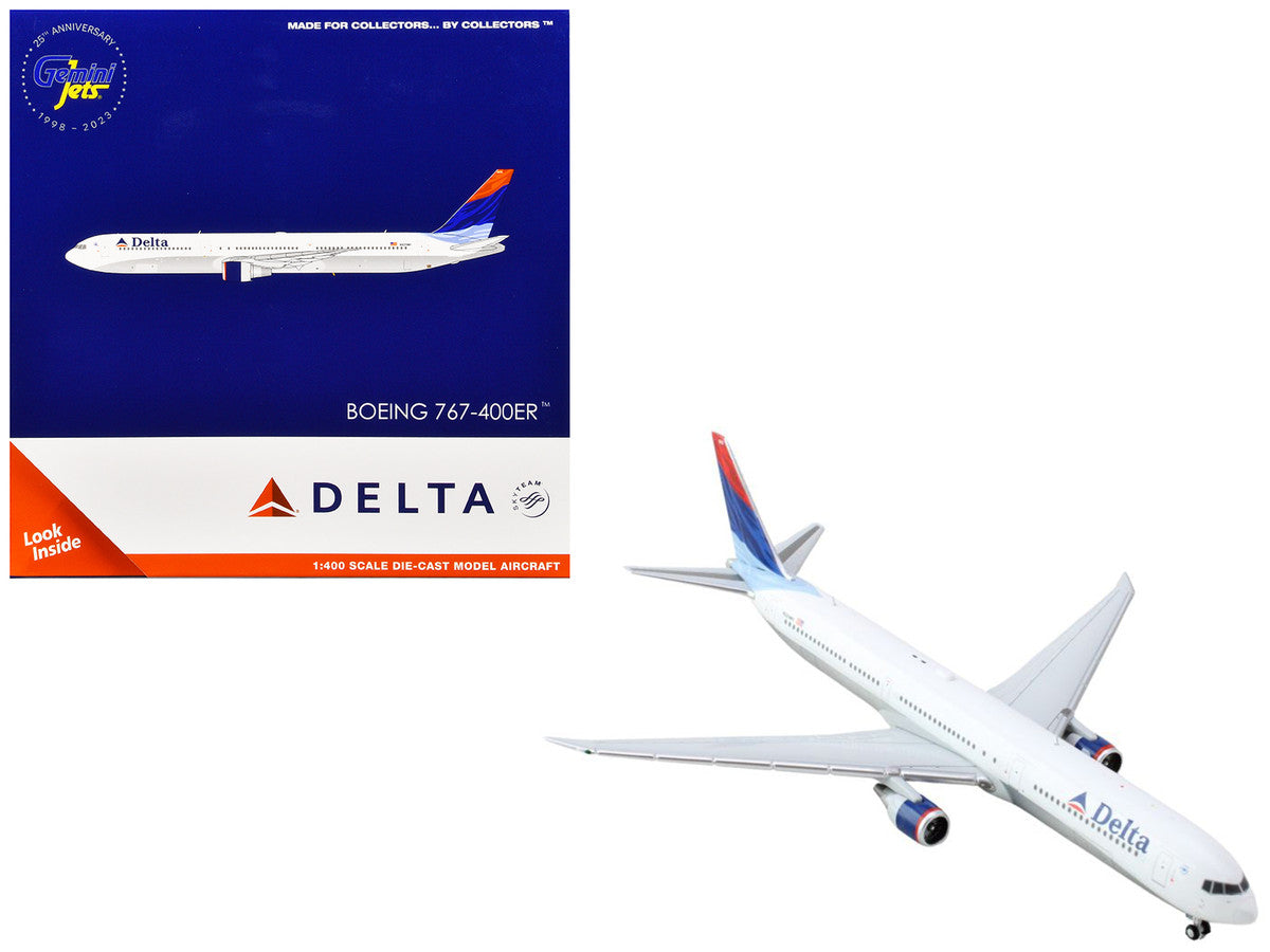 Boeing 767-400ER Commercial Aircraft "Delta Air Lines" (N829MH) White with Red and Blue Tail 1/400 Diecast Model Airplane by GeminiJets LuxuryLifeWay Online Store