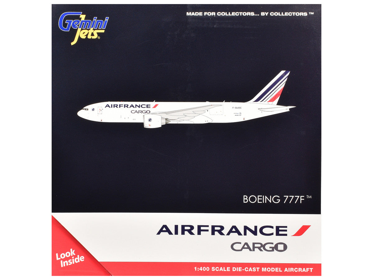 Boeing 777F Commercial Aircraft "Air France Cargo" (F-GUOC) White with Red and Blue Striped Tail 1/400 Diecast Model Airplane by GeminiJets LuxuryLifeWay Online Store