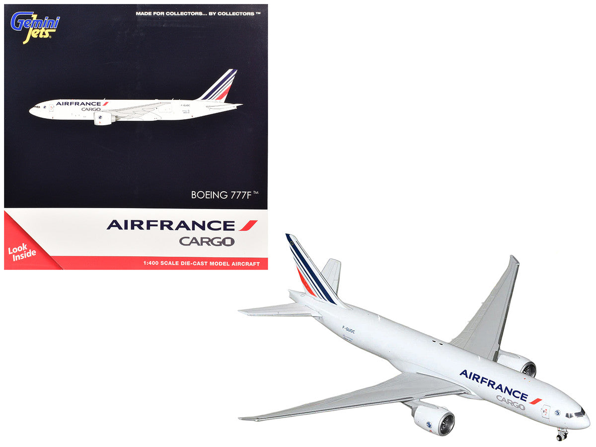 Boeing 777F Commercial Aircraft "Air France Cargo" (F-GUOC) White with Red and Blue Striped Tail 1/400 Diecast Model Airplane by GeminiJets LuxuryLifeWay Online Store