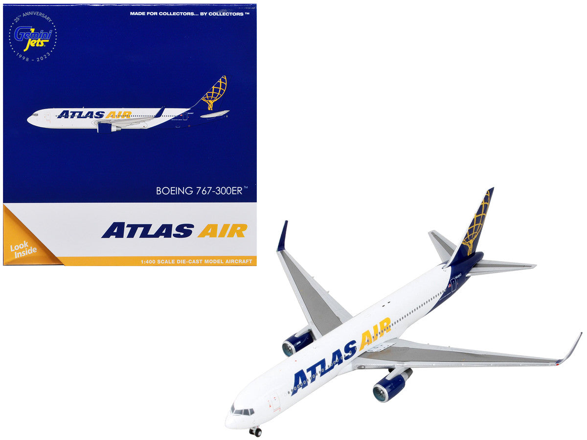 Boeing 767-300ER Commercial Aircraft "Atlas Air" White and Blue 1/400 Diecast Model Airplane by GeminiJets LuxuryLifeWay Online Store