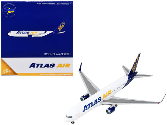 Boeing 767-300ER Commercial Aircraft "Atlas Air" White and Blue 1/400 Diecast Model Airplane by GeminiJets LuxuryLifeWay Online Store