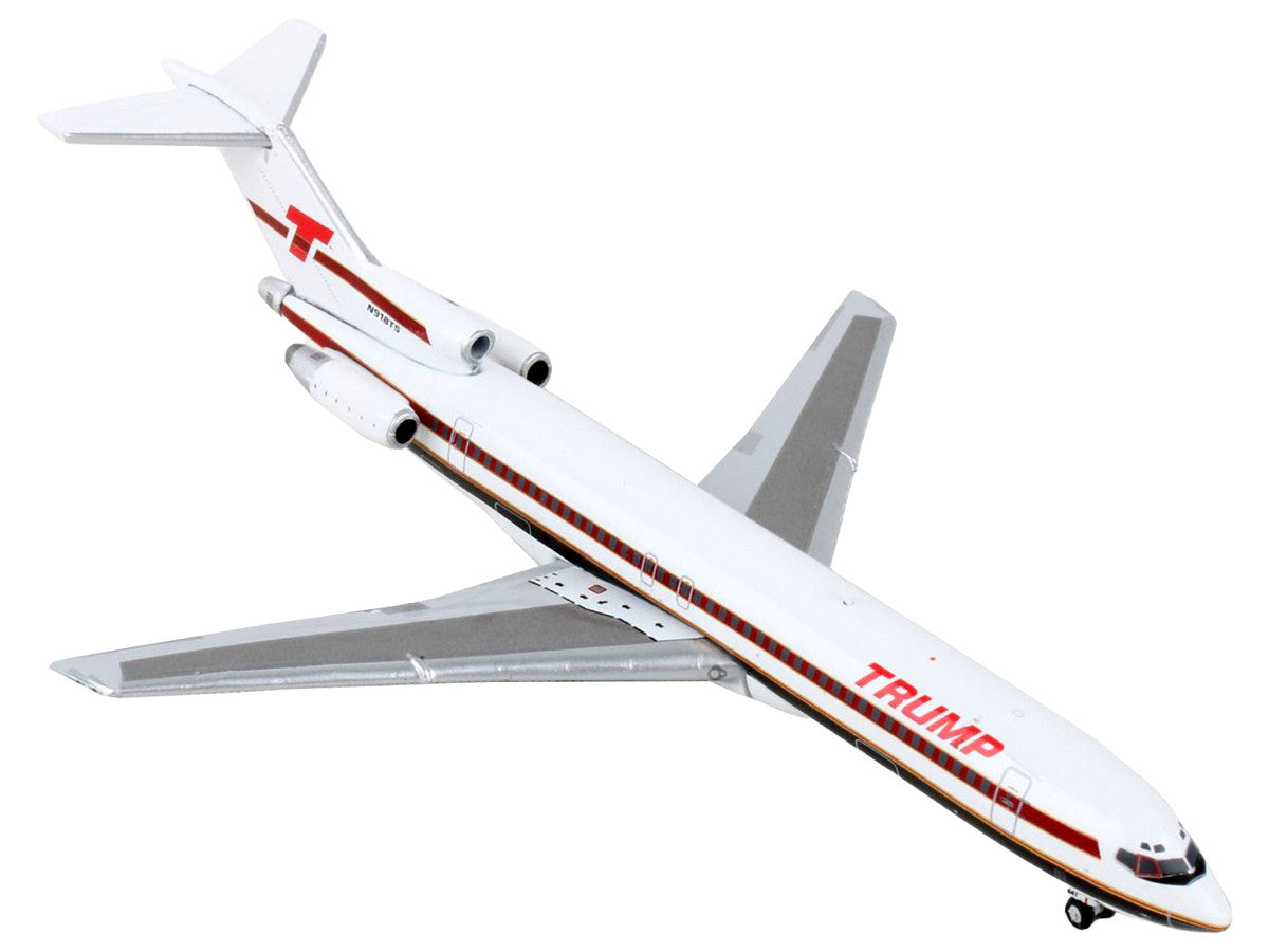 Boeing 727-200 Commercial Aircraft "Trump Shuttle" White with Red Stripes 1/400 Diecast Model Airplane by GeminiJets LuxuryLifeWay Online Store