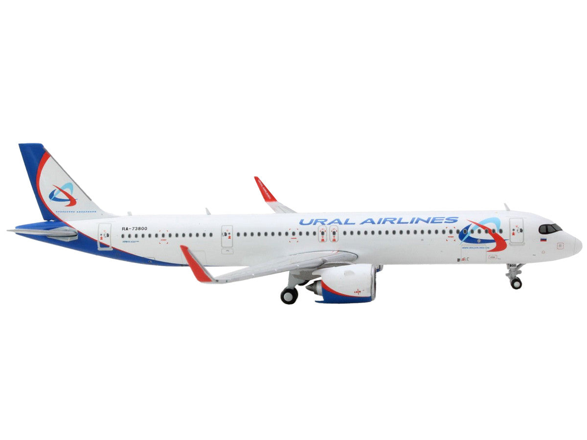 Airbus A321neo Commercial Aircraft "Ural Airlines" White with Blue Tail 1/400 Diecast Model Airplane by GeminiJets LuxuryLifeWay Online Store