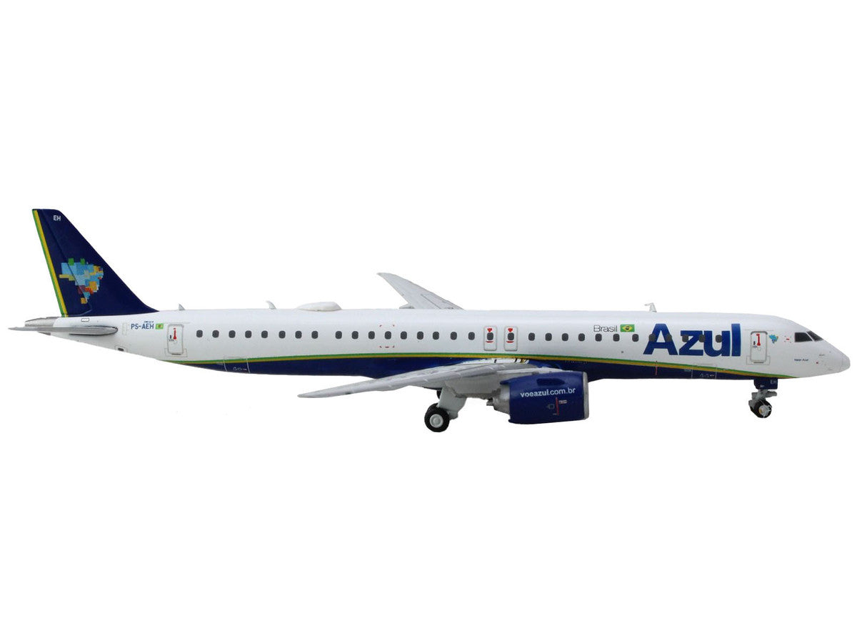 Embraer E195-E2 Commercial Aircraft "Azul Brazilian Airlines" (PS-AEH) White with Blue Tail 1/400 Diecast Model Airplane by GeminiJets LuxuryLifeWay Online Store