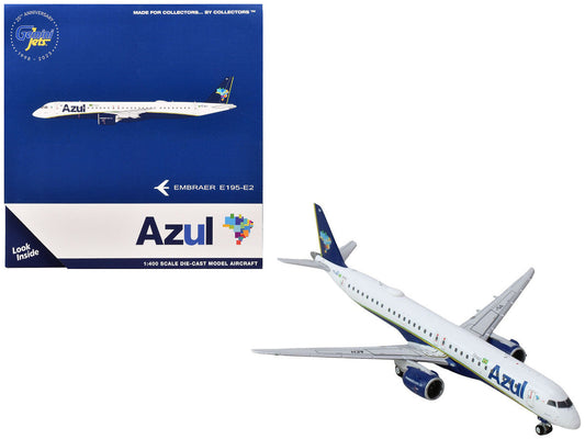 Embraer E195-E2 Commercial Aircraft "Azul Brazilian Airlines" (PS-AEH) White with Blue Tail 1/400 Diecast Model Airplane by GeminiJets LuxuryLifeWay Online Store