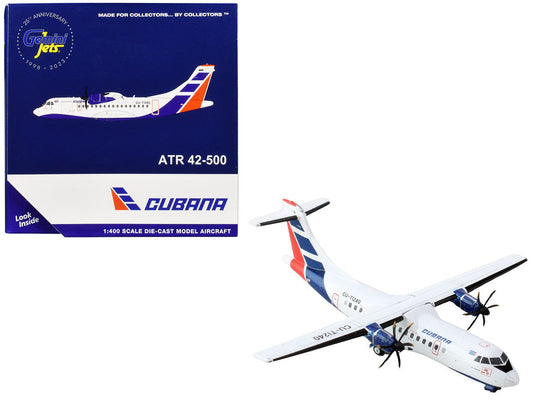 ATR 42-500 Commercial Aircraft "Cubana Airlines" (CU-T1240) White with Red and Blue Stripes 1/400 Diecast Model Airplane by GeminiJets LuxuryLifeWay Online Store