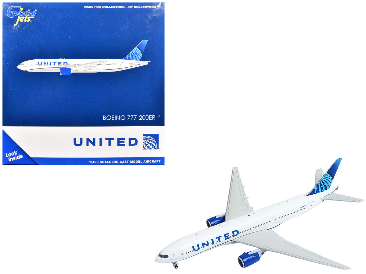 Boeing 777-200ER Commercial Aircraft "United Airlines" (N798UA) White with Blue Tail 1/400 Diecast Model Airplane by GeminiJets LuxuryLifeWay Online Store