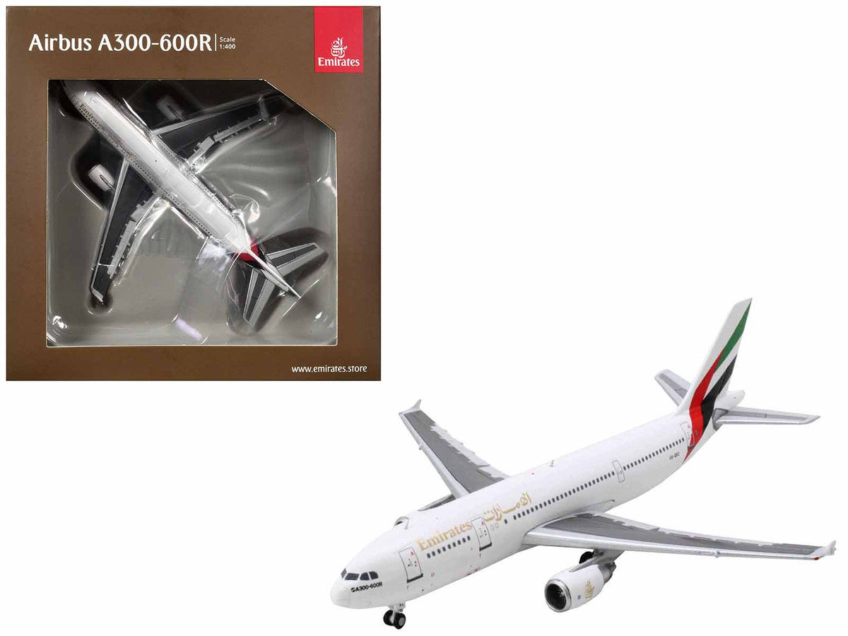 Airbus A300-600R Commercial Aircraft "Emirates Airlines" (A6-EKC) White with Striped Tail 1/400 Diecast Model Airplane by GeminiJets LuxuryLifeWay Online Store