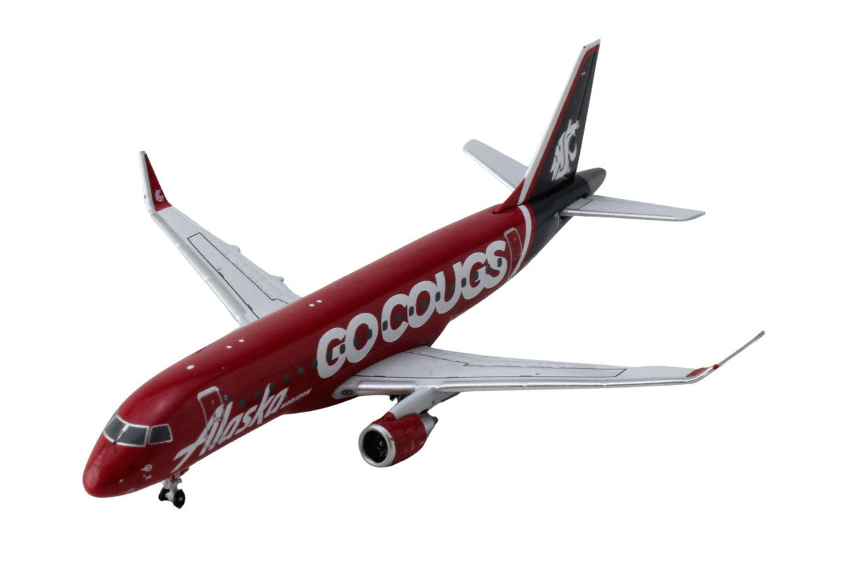 Embraer ERJ-175 Commercial Aircraft "Alaska Airlines/Horizon - Washington State Cougars" (N661QX) Red with Gray Tail 1/400 Diecast Model Airplane by GeminiJets LuxuryLifeWay Online Store