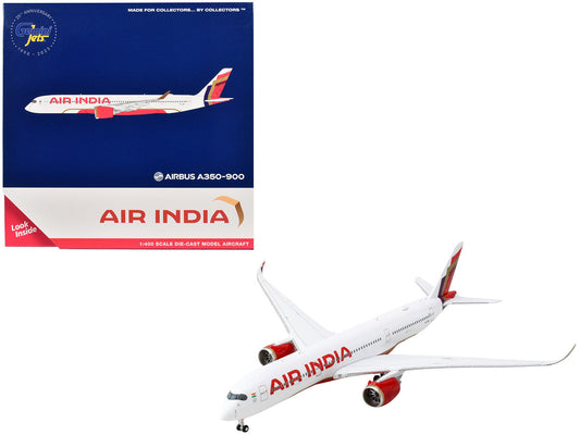 Airbus A350-900 Commercial Aircraft "Air India" (VT-JRH) White with Tail Graphics 1/400 Diecast Model Airplane by GeminiJets LuxuryLifeWay Online Store