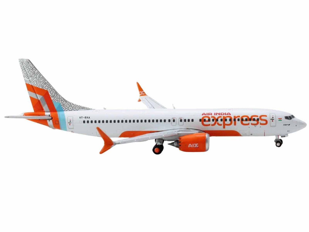 Boeing 737 MAX 8 Commercial Aircraft "Air India Express" (VT-BXA) White with Tail Graphics 1/400 Diecast Model Airplane by GeminiJets LuxuryLifeWay Online Store
