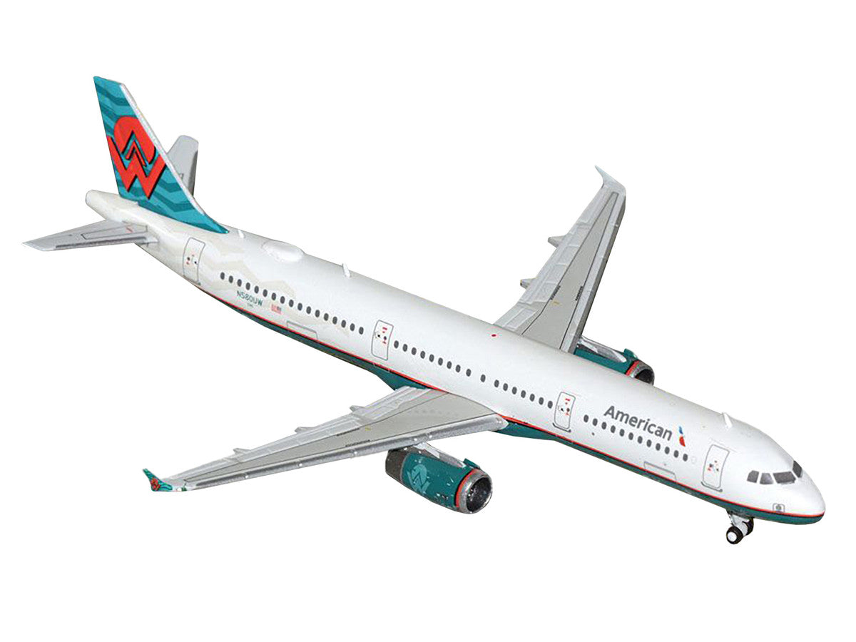 Airbus A321 Commercial Aircraft "American Airlines - America West Heritage Jet" (N580UW) White with Tail Graphics 1/400 Diecast Model Airplane by GeminiJets LuxuryLifeWay Online Store