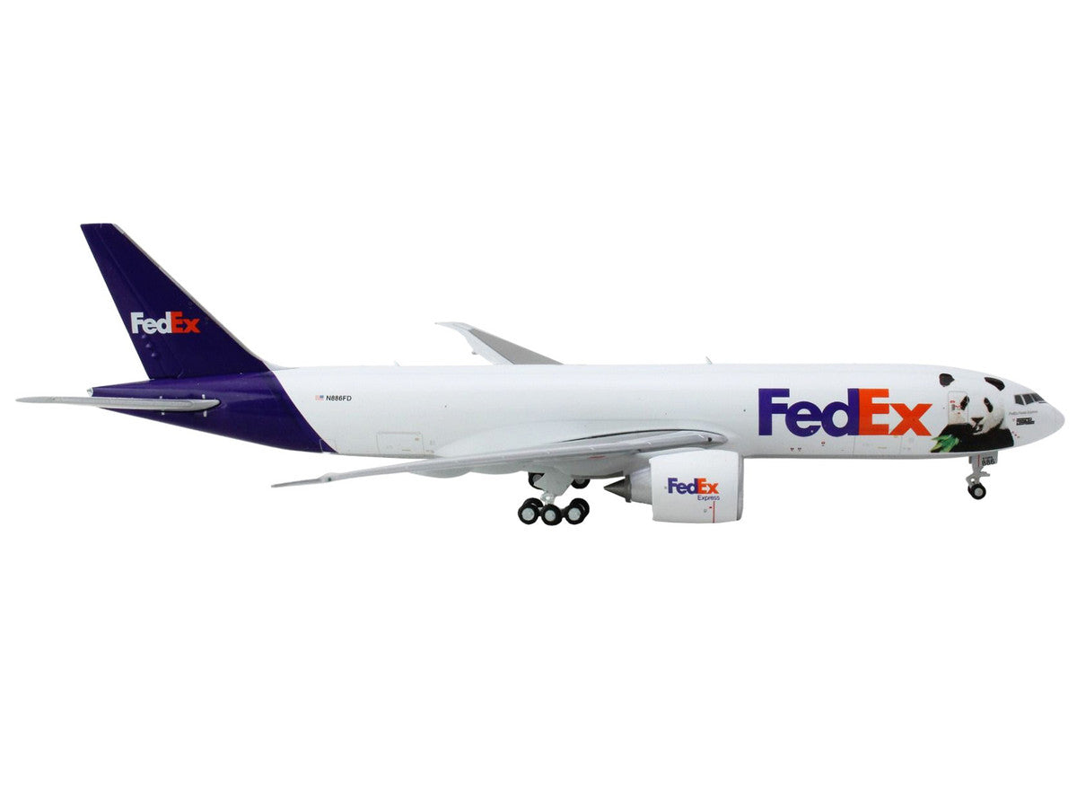 Boeing 777F Commercial Aircraft "Federal Express (FedEx) - Panda Express" (N886FD) White with Purple Tail 1/400 Diecast Model Airplane by GeminiJets LuxuryLifeWay Online Store