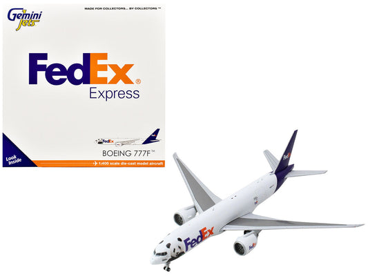 Boeing 777F Commercial Aircraft "Federal Express (FedEx) - Panda Express" (N886FD) White with Purple Tail 1/400 Diecast Model Airplane by GeminiJets LuxuryLifeWay Online Store