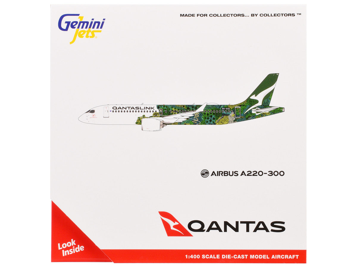 Airbus A220-300 Commercial Aircraft "QantasLink - Minyma Kutjara Tjukurpa" (VH-X4A) White with Graphics 1/400 Diecast Model Airplane by GeminiJets LuxuryLifeWay Online Store