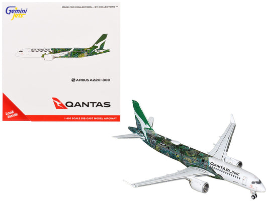 Airbus A220-300 Commercial Aircraft "QantasLink - Minyma Kutjara Tjukurpa" (VH-X4A) White with Graphics 1/400 Diecast Model Airplane by GeminiJets LuxuryLifeWay Online Store