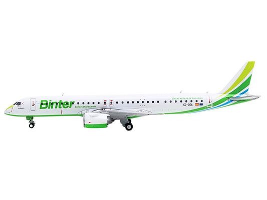 Embraer E195-E2 Commercial Aircraft "Binter Canarias" (EC-OEA) White with Green Tail Stripes Stripes 1/400 Diecast Model Airplane by GeminiJets LuxuryLifeWay Online Store