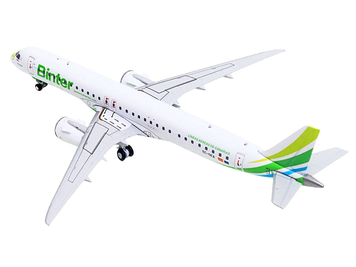 Embraer E195-E2 Commercial Aircraft "Binter Canarias" (EC-OEA) White with Green Tail Stripes Stripes 1/400 Diecast Model Airplane by GeminiJets LuxuryLifeWay Online Store