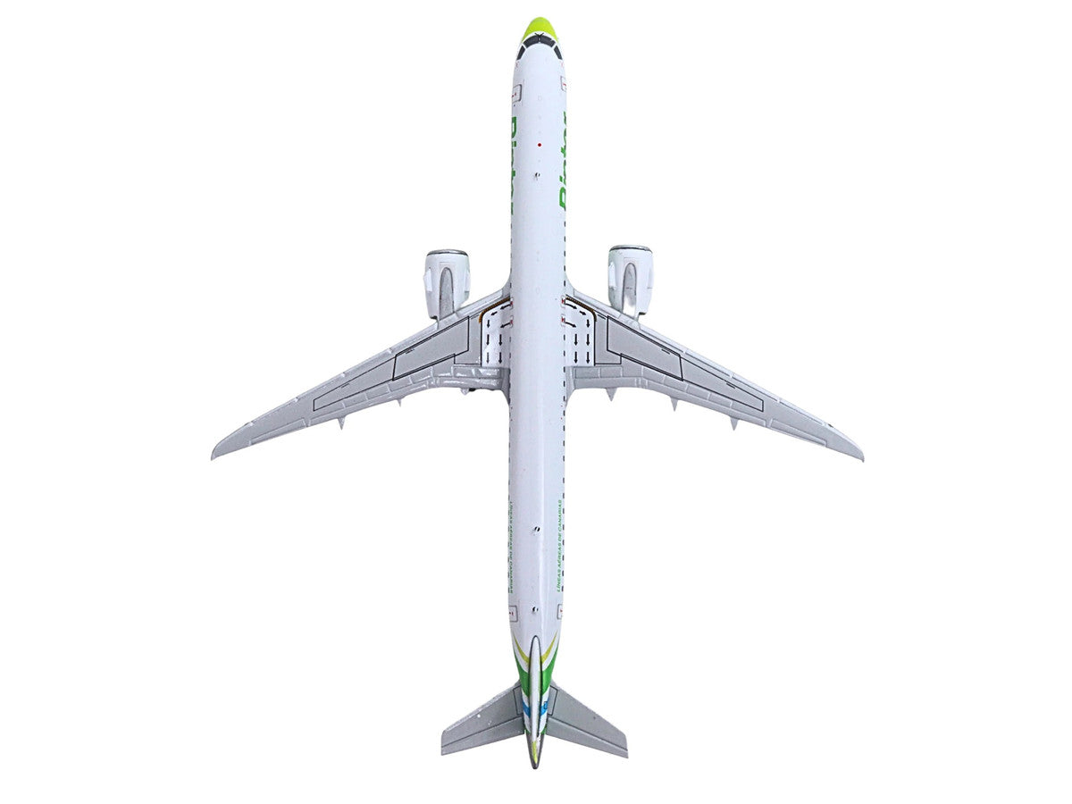 Embraer E195-E2 Commercial Aircraft "Binter Canarias" (EC-OEA) White with Green Tail Stripes Stripes 1/400 Diecast Model Airplane by GeminiJets LuxuryLifeWay Online Store