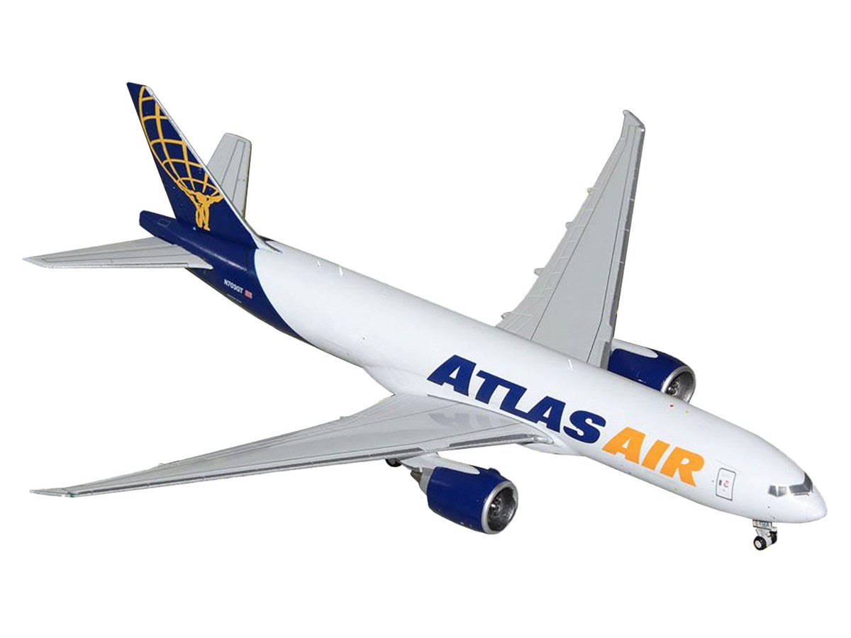 Boeing 777-200LR Commercial Aircraft "Atlas Air" (N703GT) White with Blue Tail 1/400 Diecast Model Airplane by GeminiJets LuxuryLifeWay Online Store