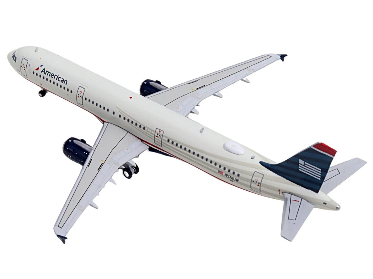 Airbus A321 Commercial Aircraft "American Airlines - US Airways Heritage Jet" (N578UW) White with Blue Tail 1/400 Diecast Model Airplane by GeminiJets LuxuryLifeWay Online Store