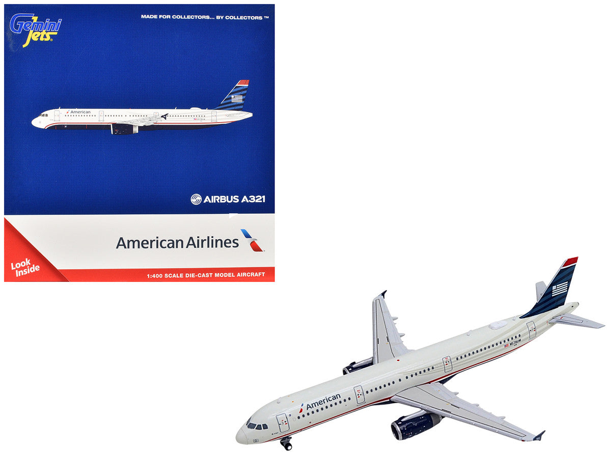 Airbus A321 Commercial Aircraft "American Airlines - US Airways Heritage Jet" (N578UW) White with Blue Tail 1/400 Diecast Model Airplane by GeminiJets LuxuryLifeWay Online Store