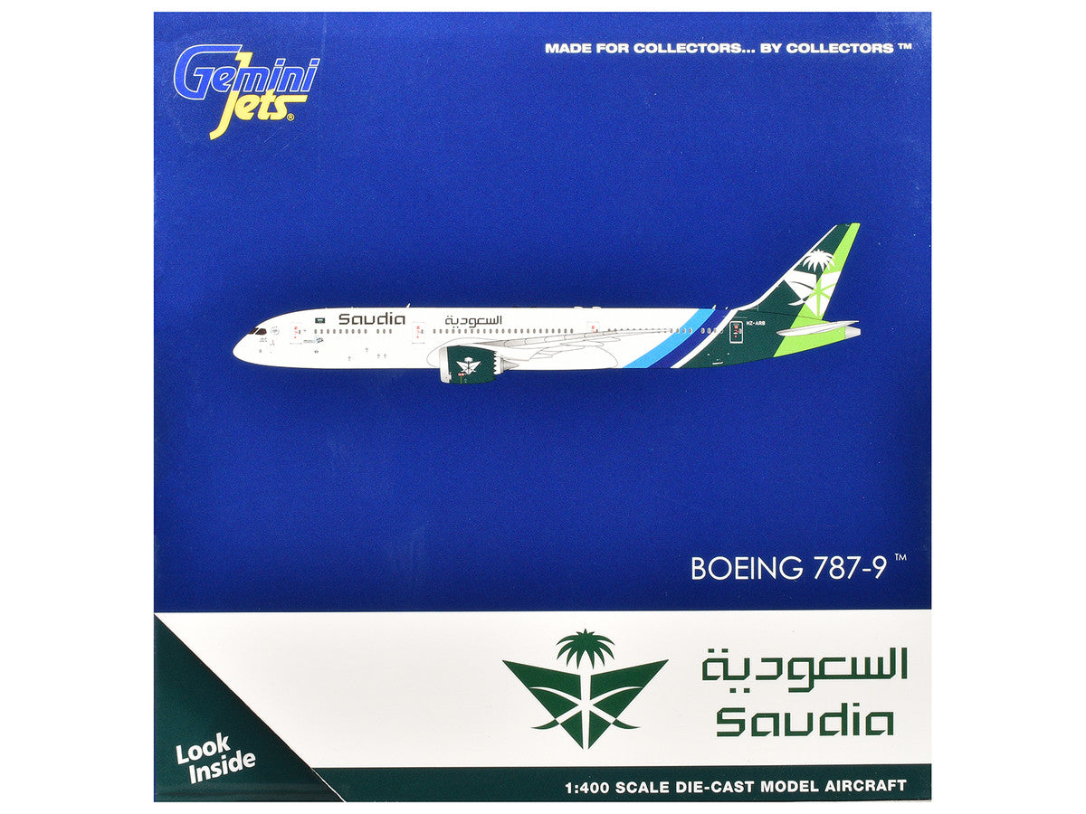 Boeing 787-9 Commercial Aircraft "Saudia Airline" (HZ-ARB) White with Tail Graphics 1/400 Diecast Model Airplane by GeminiJets LuxuryLifeWay Online Store