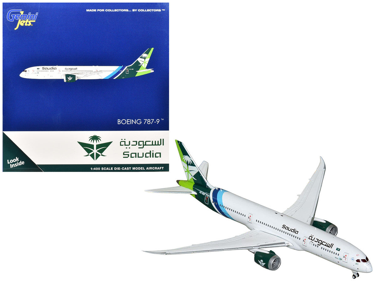 Boeing 787-9 Commercial Aircraft "Saudia Airline" (HZ-ARB) White with Tail Graphics 1/400 Diecast Model Airplane by GeminiJets LuxuryLifeWay Online Store