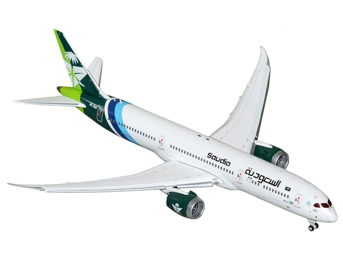 Boeing 787-9 Commercial Aircraft with Flaps Down "Saudia Airline" (HZ-ARB) White with Tail Graphics 1/400 Diecast Model Airplane by GeminiJets LuxuryLifeWay Online Store