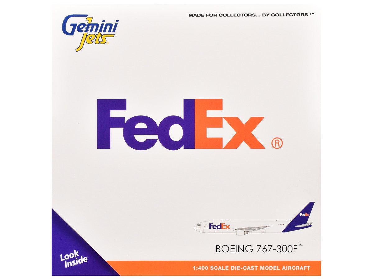 Boeing 767-300F Commercial Aircraft "FedEx (Federal Express)" (N144FE) White with Purple Tail 1/400 Diecast Model Airplane by GeminiJets LuxuryLifeWay Online Store