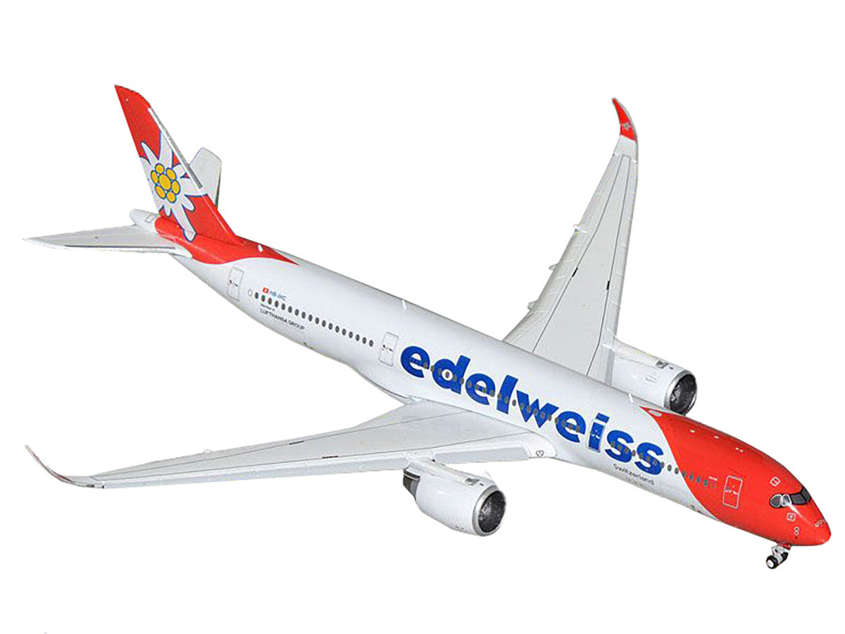 Airbus A350-900 Commercial Aircraft with Flaps Down Configuration "Edelweiss Air" (HB-IHC) White with Red Tail 1/400 Diecast Model Airplane by GeminiJets LuxuryLifeWay Online Store