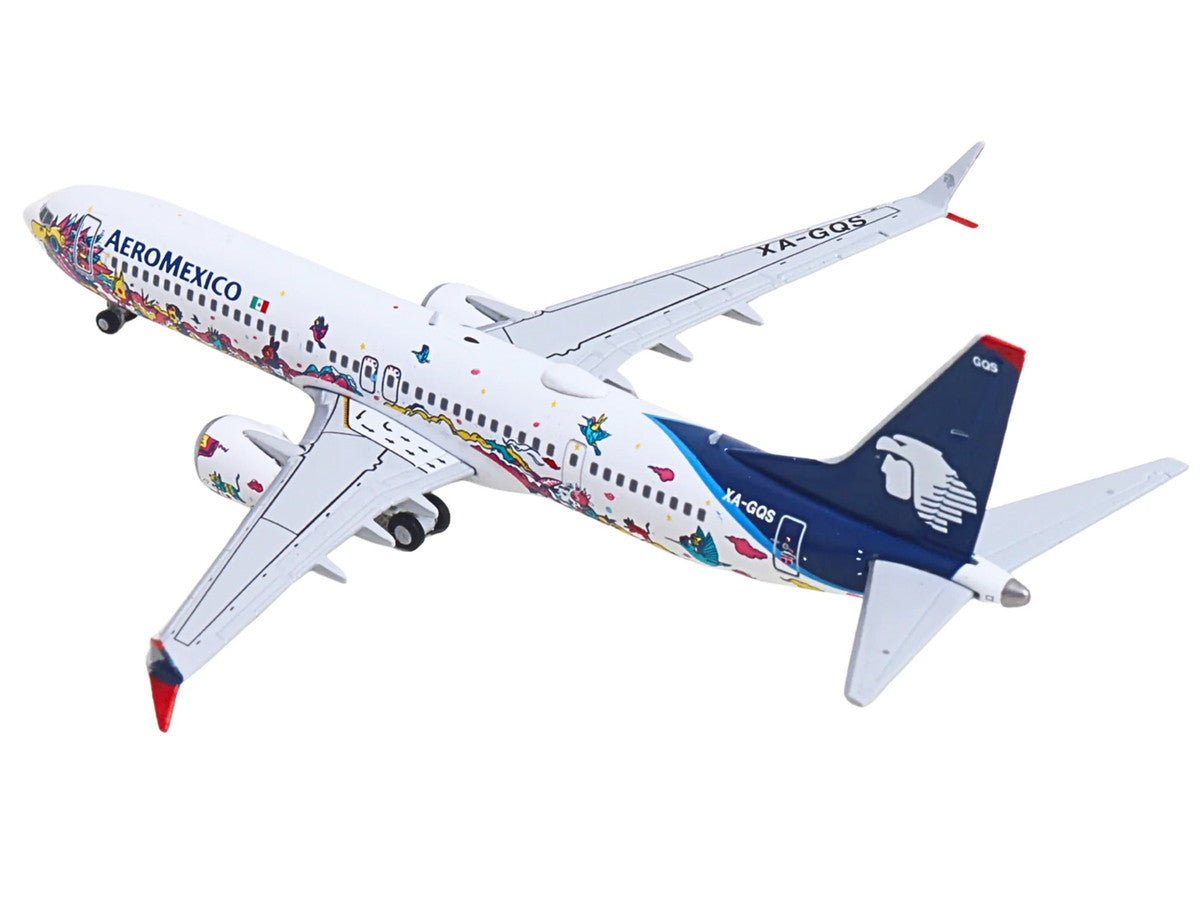 Boeing 737 MAX 9 Commercial Aircraft "Aeromexico - Kukulcan" (XA-GQS) White with Graphics and Blue Tail 1/400 Diecast Model by GeminiJets LuxuryLifeWay Online Store
