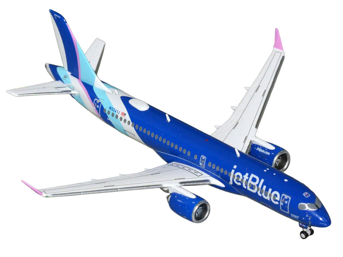 Airbus A220-300 Commercial Aircraft "JetBlue Airways" (N3241J) Blue with Striped Tail 1/400 Diecast Model by GeminiJets LuxuryLifeWay Online Store