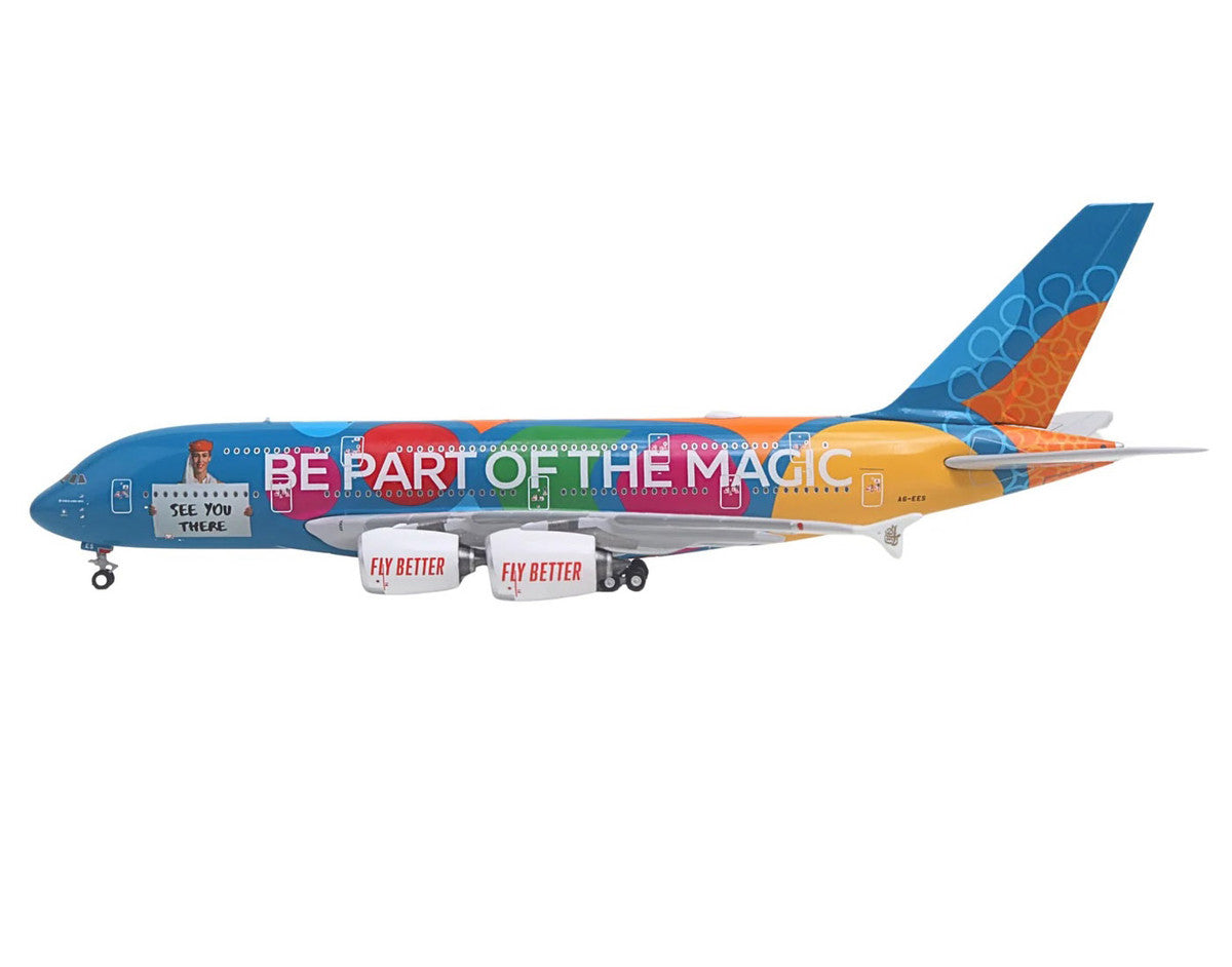 Airbus A380-800 Commercial Aircraft "Emirates Airlines - Destination Dubai" (A6-EES) Blue with Graphics 1/400 Diecast Model Airplane by GeminiJets LuxuryLifeWay Online Store