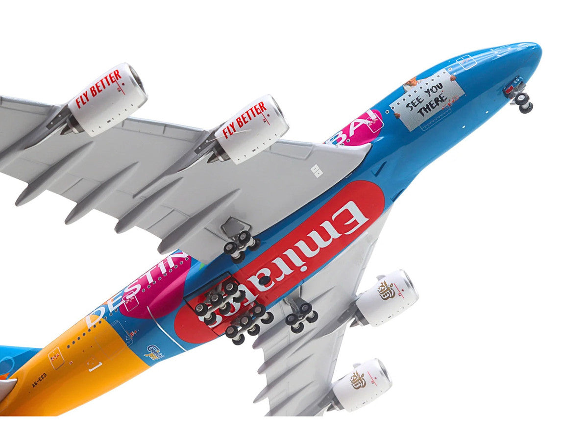 Airbus A380-800 Commercial Aircraft "Emirates Airlines - Destination Dubai" (A6-EES) Blue with Graphics 1/400 Diecast Model Airplane by GeminiJets LuxuryLifeWay Online Store