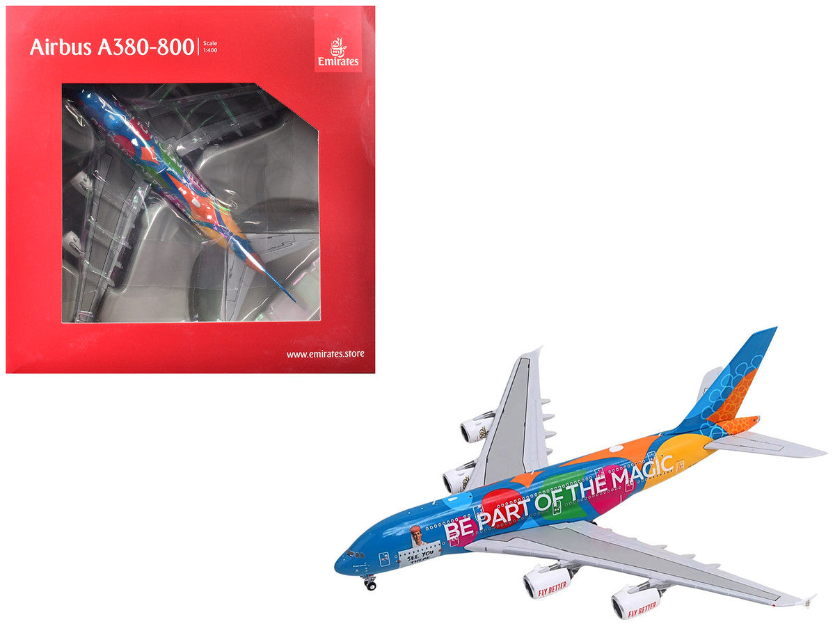 Airbus A380-800 Commercial Aircraft "Emirates Airlines - Destination Dubai" (A6-EES) Blue with Graphics 1/400 Diecast Model Airplane by GeminiJets LuxuryLifeWay Online Store