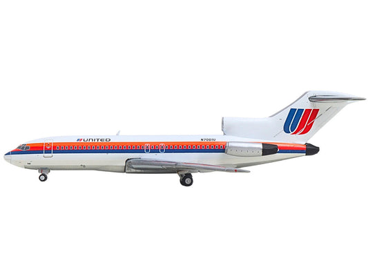 Boeing 727-100 Commercial Aircraft "United Airlines - Saul Bass Livery" (N7001U) White with Stripes 1/400 Diecast Model by GeminiJets LuxuryLifeWay Online Store