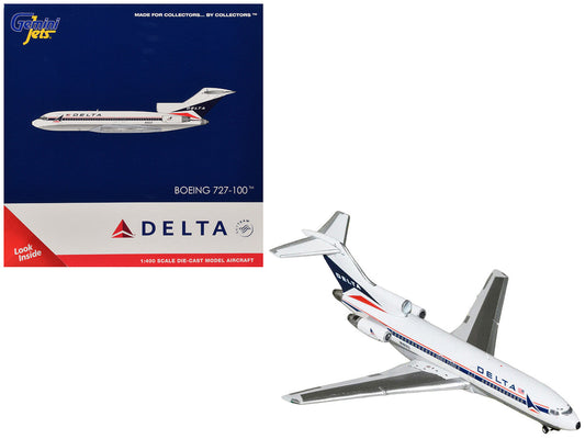 Boeing 727-100 Commercial Aircraft "Delta Air Lines" (N1633) White with Red and Blue Stripes 1/400 Diecast Model by GeminiJets LuxuryLifeWay Online Store